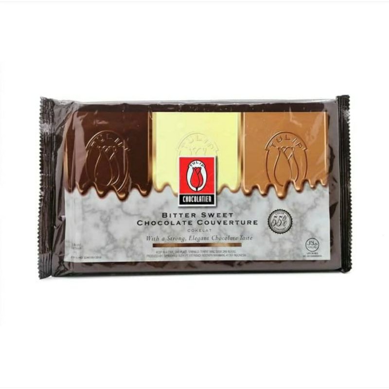 

TULIP Bittersweet Couverture Chocolate 1 KG 55% Cokelat Blok koverture Tulip