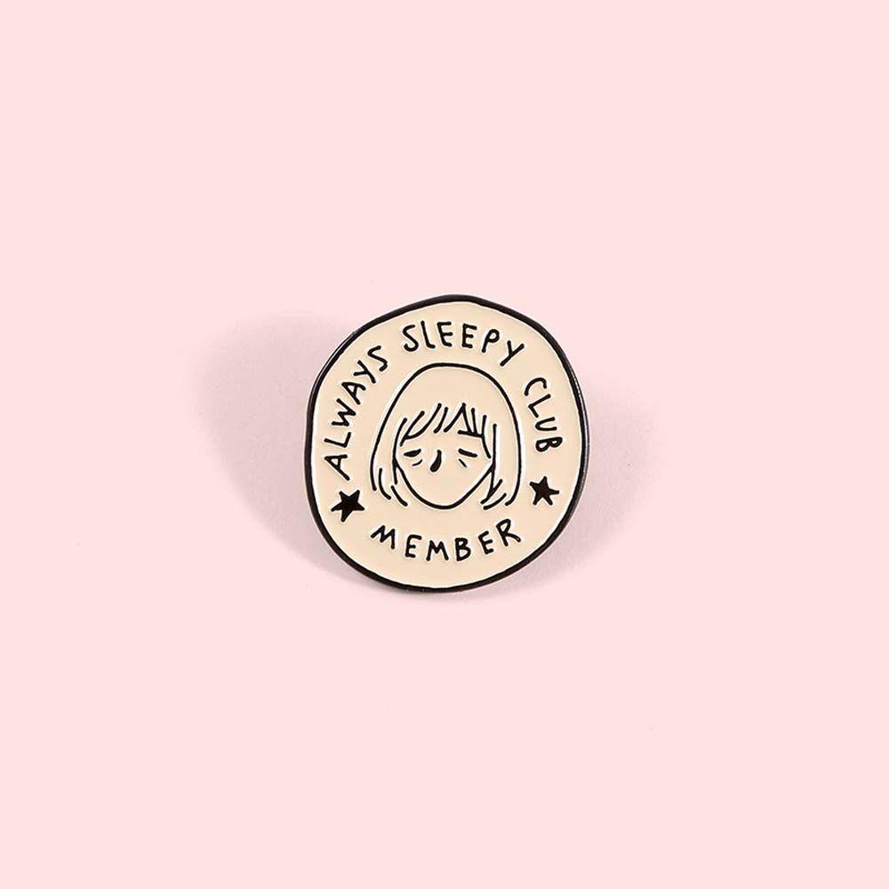 Mxbeauty Lucu Bros Hadiah Untuk Wanita Pria Fashion Kerah Bros Selalu Tidur Club Travel Commemorative Lapel Pin Enamel Pin