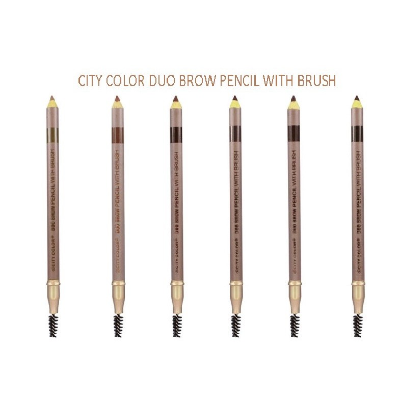 CITY COLOR DUO BROW PENCIL WITH BRUSH 100% Original by CITY COLOR US