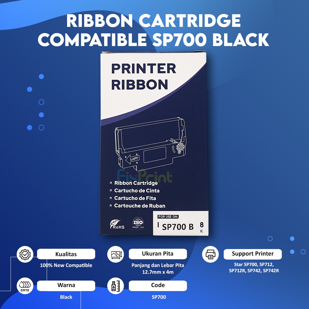 Compatible Ribbon Cartridge SP700 Black, Pita SP-700 Printer Star SP700 SP712 SP712R SP742 SP742R