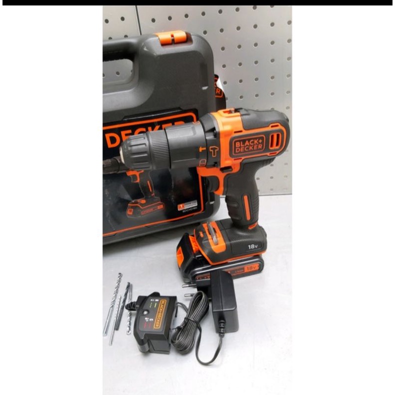 BLACK DECKER CORDLESS HAMMER DRILL  18V MESIN BOR BATERAI BDCHD18K