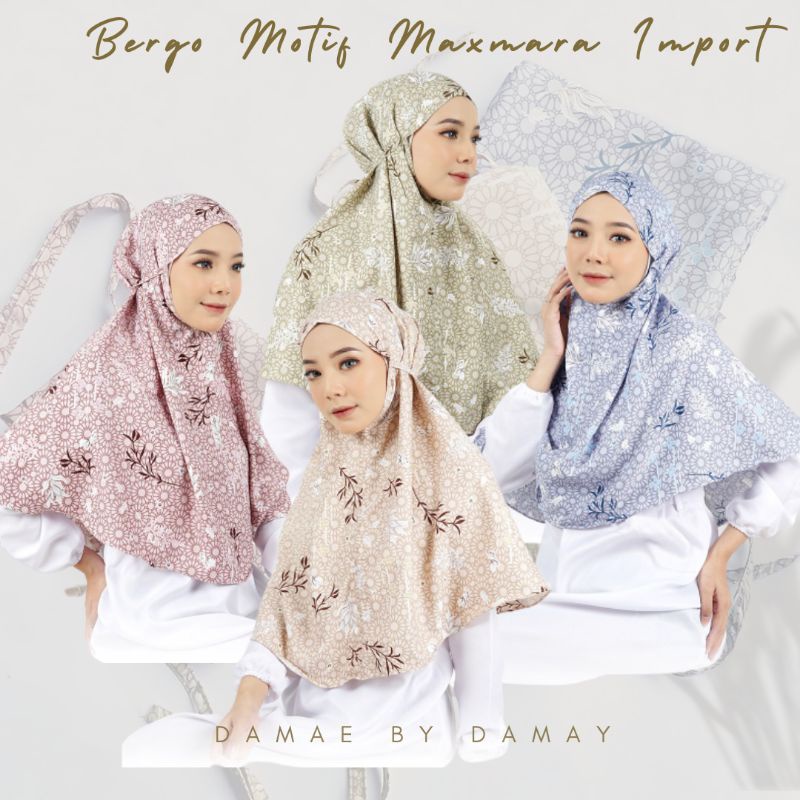 kerudung bergo motif/hijab instan motif/bergo premium bahan maxmara import/hijab sehari-hari-4