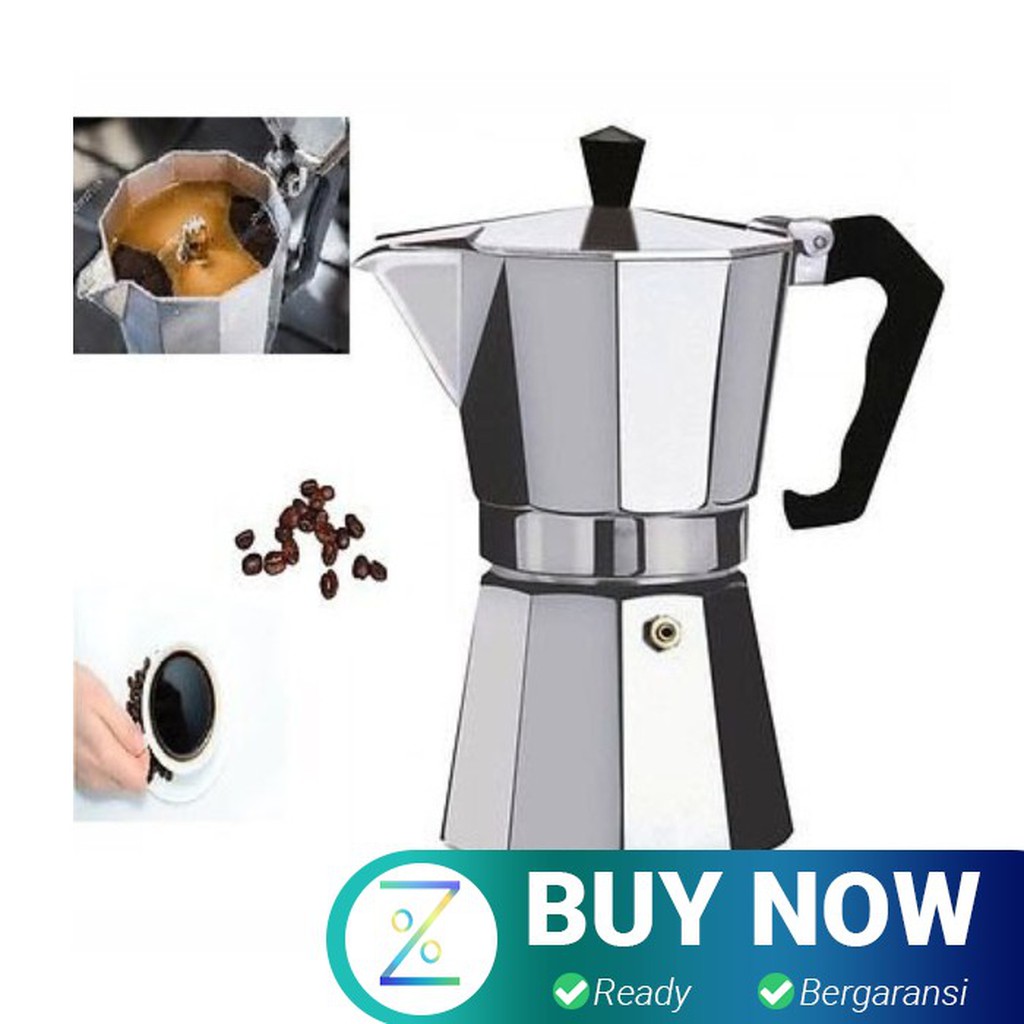 OneTwoCups Espresso Coffee Maker Moka Pot Teko Stovetop Filter 50ml 1