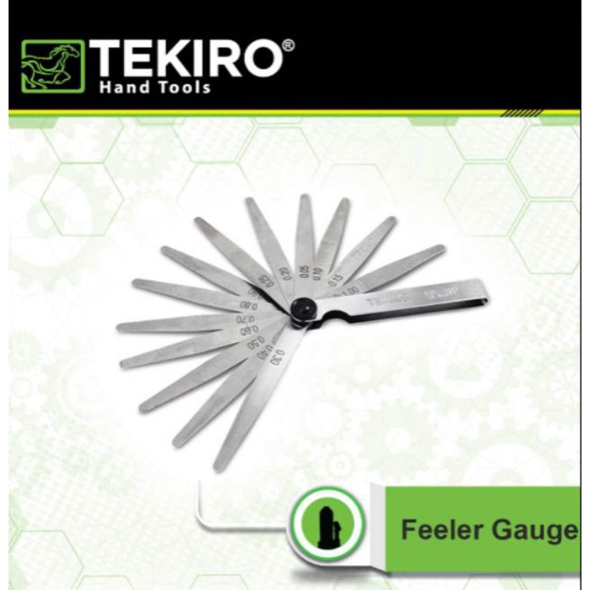 Feeler Gauge TEKIRO Alat Ukur Celah Set 13 Pcs - Filler Gauge Fuler Fuller Puller Feeller Gaug TKR AU-FG1292 13 Blades