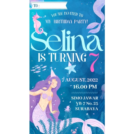 Undanga Ulang Tahun Tema Mermaid