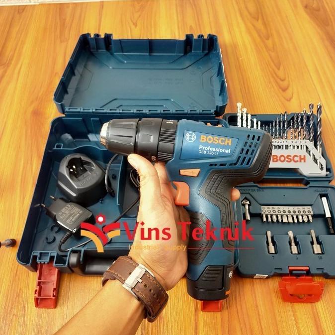 MESIN BOR CORDLESS BOSCH GSB 120 LI MESIN BATERAI + ASSESORIS GSB120LI Termurah