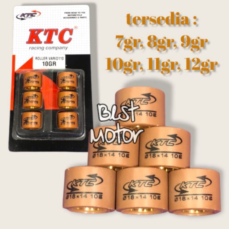 roller/Roler Ktc buat beat karbu Scoopy Karbu / Ukuran 7/8/9/10/11/12 gram KTC roller