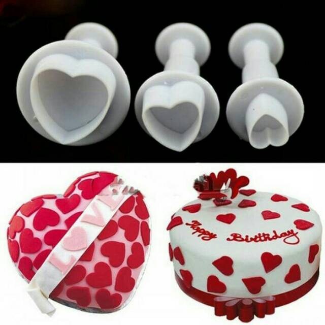 Plunger Stamp Cutting Bintang / Star / Love / Hati Cetakan Fondant Tool Alat Dekor Kue / Cupcake