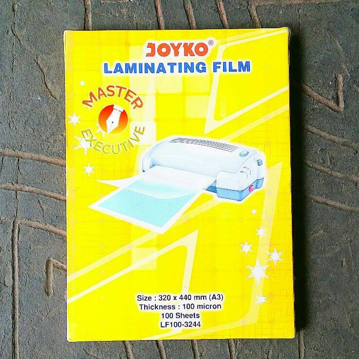 [Pak - 100 Lembar] Joyko Laminating A3 Plastik 100 mikron / 320 x 440 mm LF100-3244