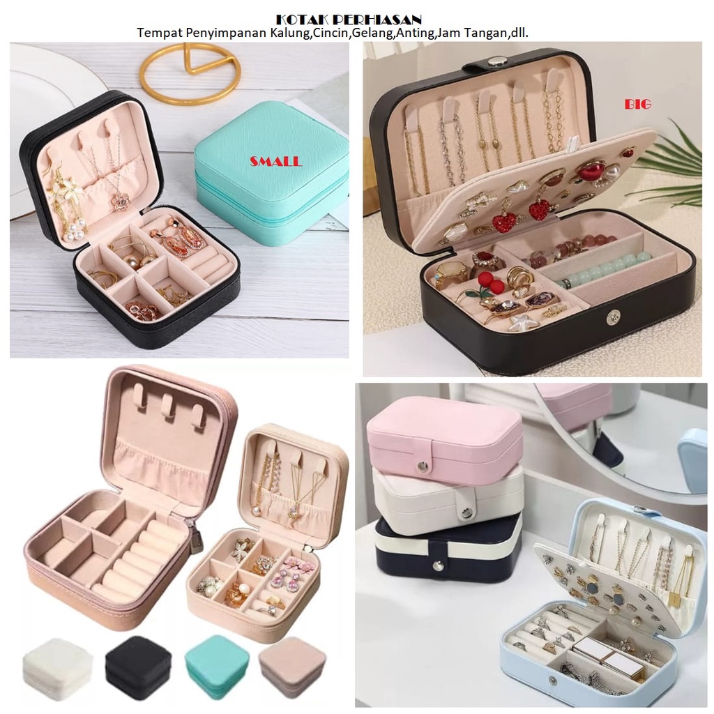 Box Perhiasan Kotak Tempat Penyimpanan Gelang Anting Kalung Cincin Jam Aksesoris Wanita Organizer