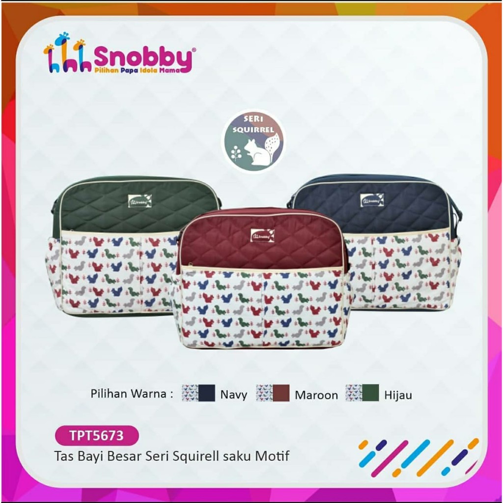 Snobby Tas Bayi Besar Saku Motif Print Squirrel Series - TPT 5673