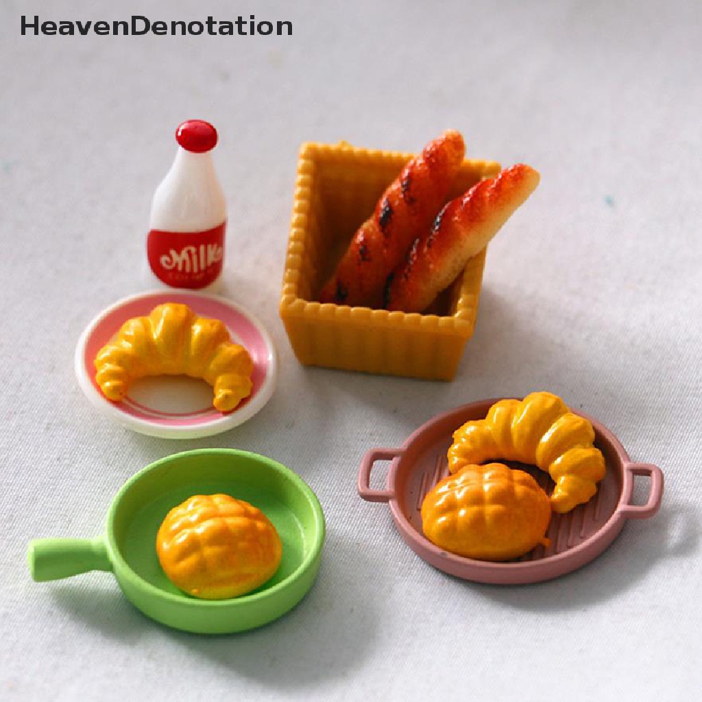 (Heavendenotation) 6pcs Miniatur Roti Croissant Untuk Rumah Boneka