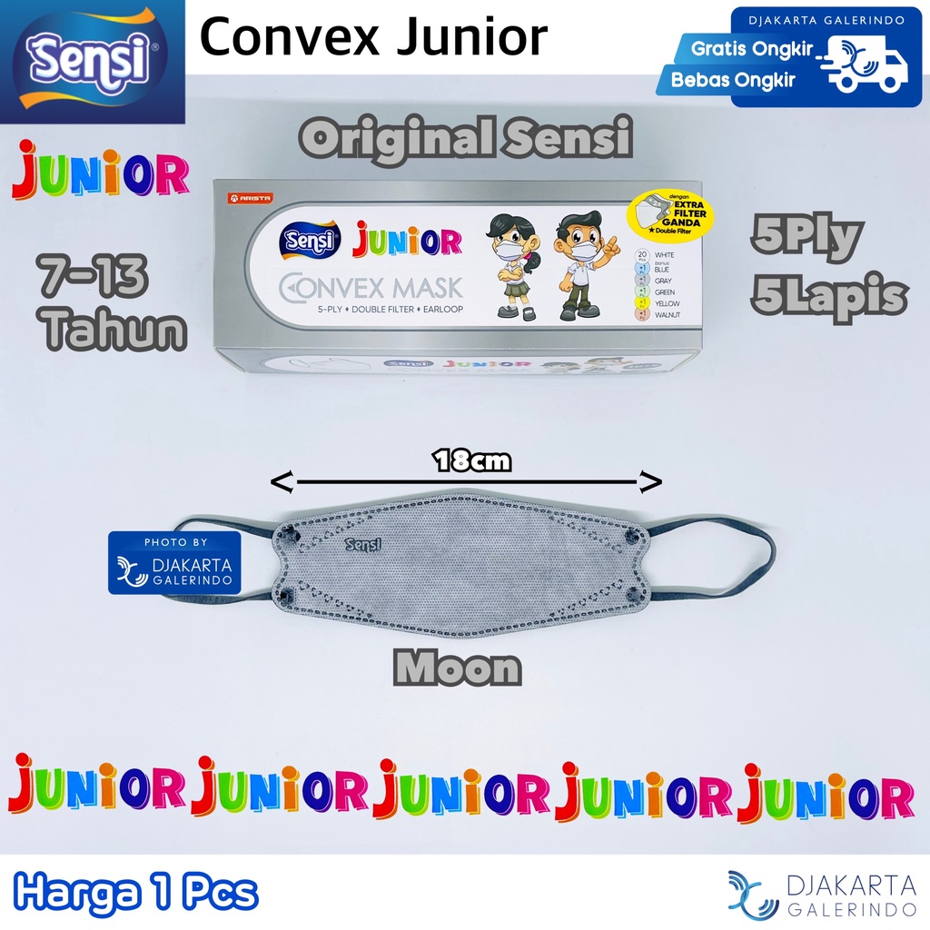 Masker Sensi Convex Junior / Sensi Convex Anak 5Ply Original Sensi