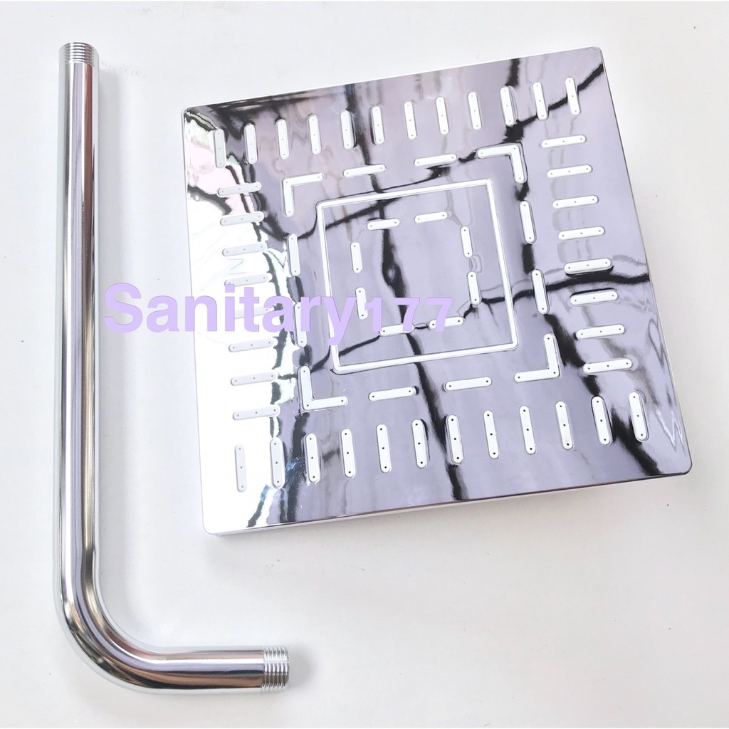 Wall Shower Tembok Gede 8.5 Inch Putih Augusto WS203- Shower Tembok Tanam Minimalis Chrome Murah semprotan mandi bathroom kotak