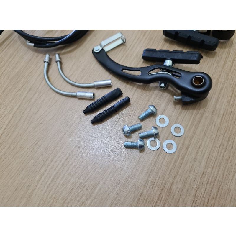 Rem V Brake VBrake Sepeda Komplit Lengkap Dengan Kabel Cable Housing inner Baut Cacing Rem Handle Tuas Rem Brake Lever Bisa Untuk Sepeda Lipat MTB Seli Federal Folding Bike