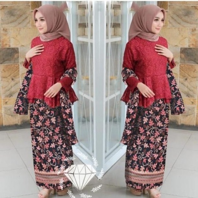 Ready 5 warna AG - Set Isyana Batik / kebaya batik kekinin