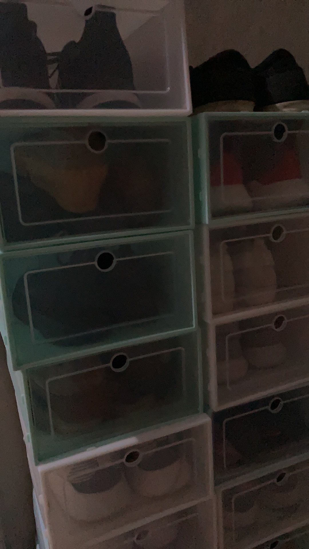 1 Set Isi (3pcs) Kotak Sepatu/sandal Transparan/flip Shoes Box/rak Sepatu