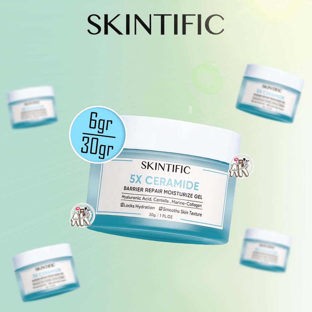 SKINTIFIC TRAVEL SIZE 6GR ( 5X CERAMIDE BARRIER SKIN MOISTRURIZER GEL / MSH NIACINAMIDE BRIGHTENING MOISTURIZER GEL )