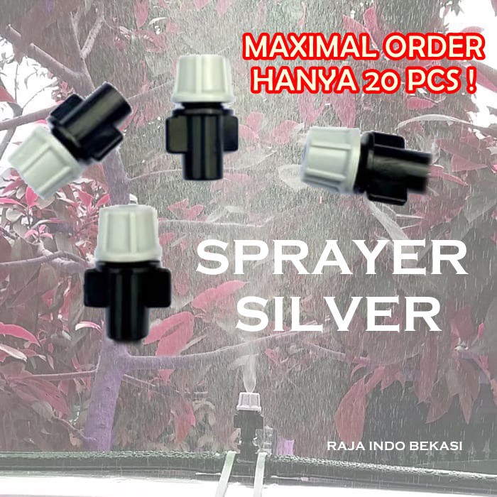 Sprayer Silver Nozzle Abu-Abu Fogger Pengkabutan Head Mist Misting Nozel Nepel Kabut Irigasi