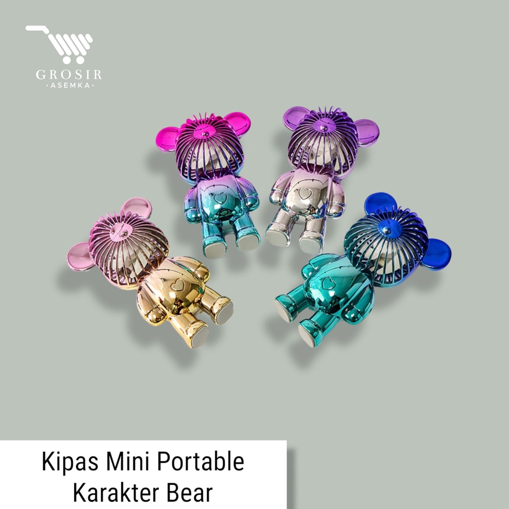 Kipas Angin Gradasi BEAR Viral Mini Portable USB Charge Kipas Angin Genggam Rechargeable Fan 3-Speed