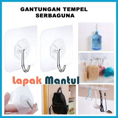 LM-0137 Gantungan Hook Tempel Multifungsi - Gantungan Kail Barang Baju Tempel Serbaguna