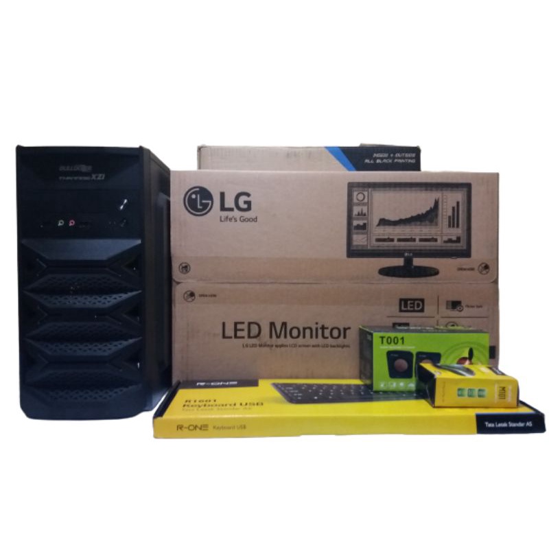 PAKET KOMPUTER CUSTOM MONITOR LED LG 19 INCI CORE i7-2600 CORE i5-2400 CORE I5-2400 CORE i3-2120 CORE i3-3220 CORE i3-3240 RAM 4G HDD 500G