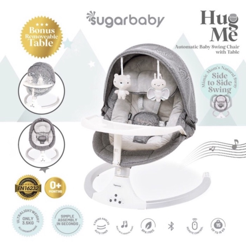 SUGAR BABY HUG ME AUTOMATIC BABY SWING CHAIR WITH TABLE