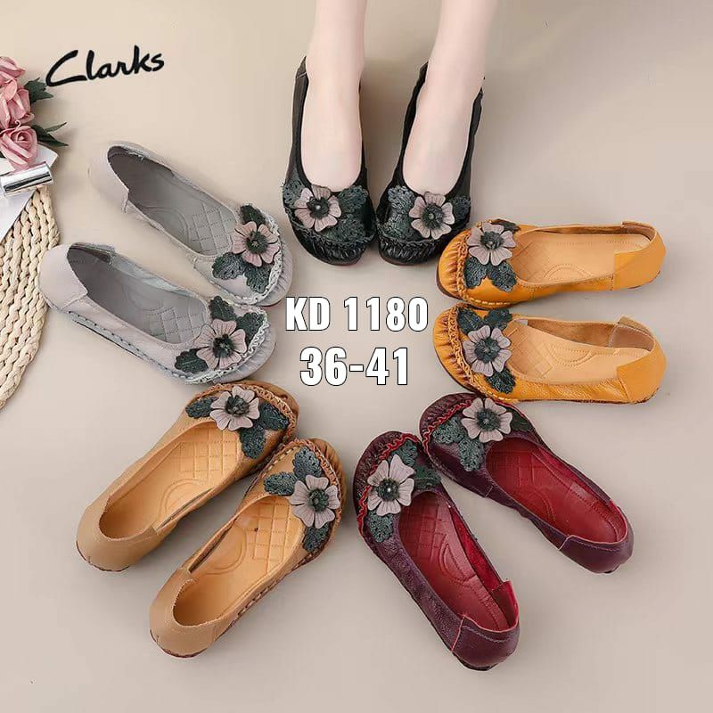 SEPATU KULIT WANITA CLARKS KD1180 / SEPATU KERJA KANTOR