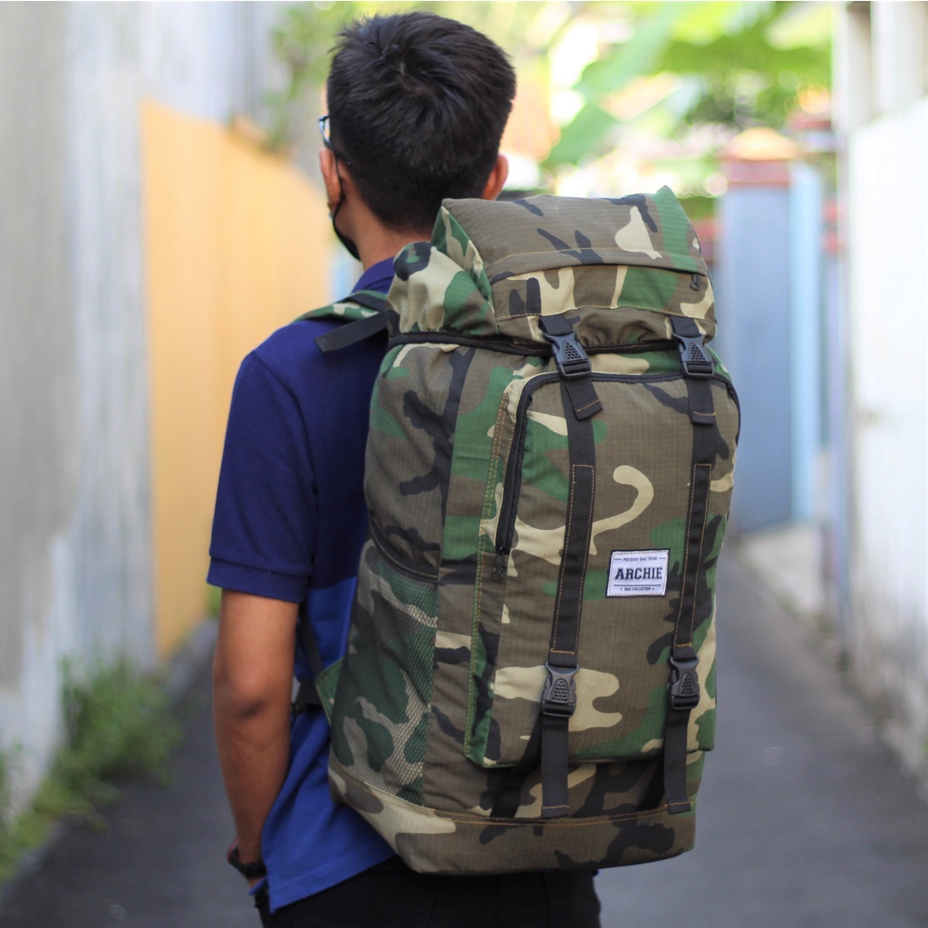 Tas Travelling Ransel Gunung Distro Gunung Army Archie Hiking Tas Outdoor Besar Ransel Kanvas