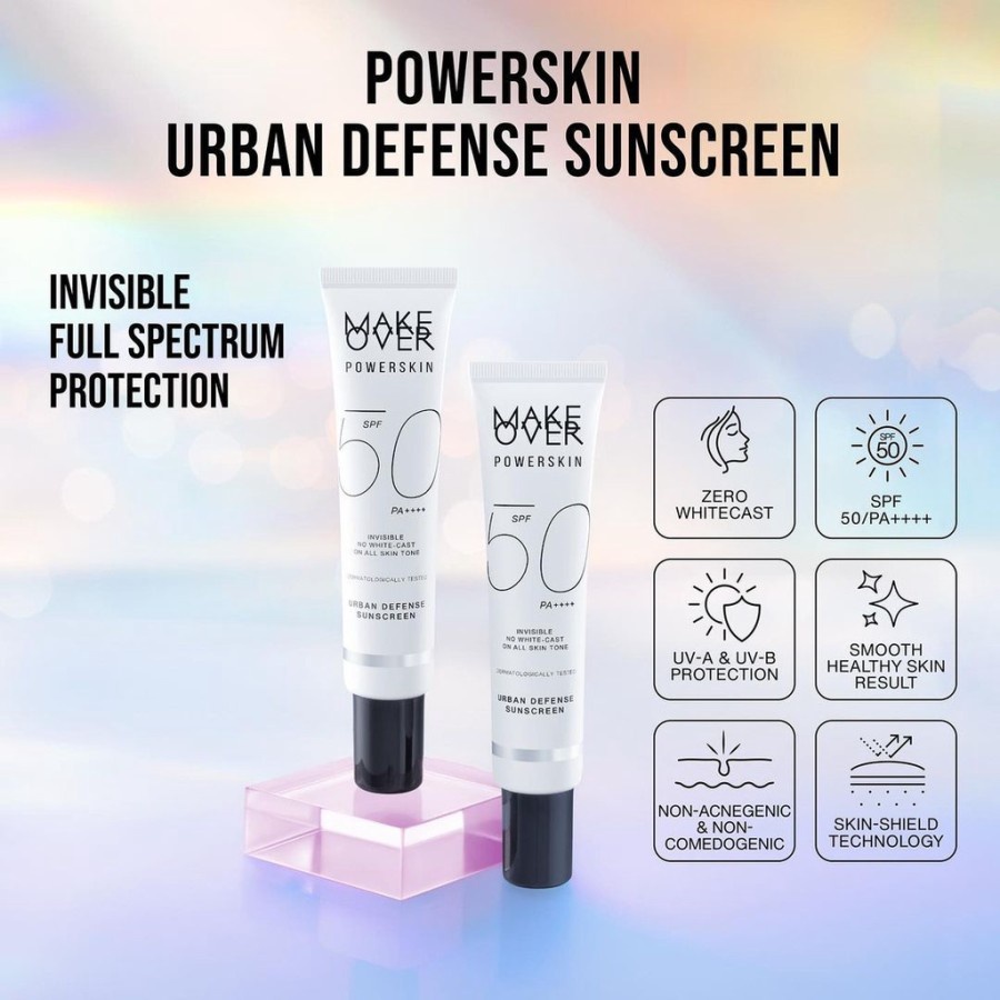 ☘️Yuri Kosmetik☘️ Make Over Powerskin Urban Defense Sunscreen 40ml Sunscreen