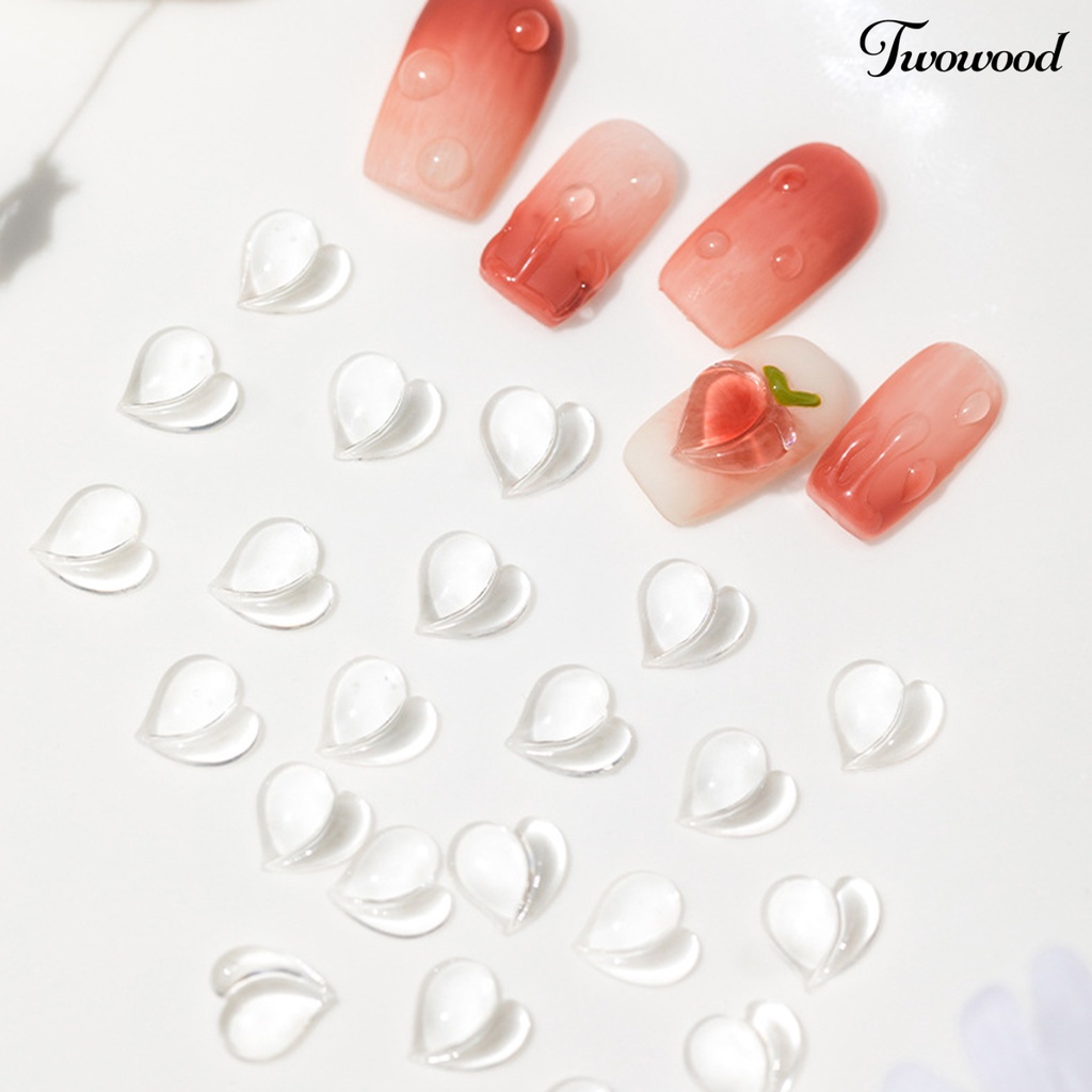 25 Pcs Ornamen Nail Art 3D Serbaguna Bentuk Hati Bahan Resin Untuk Wanita