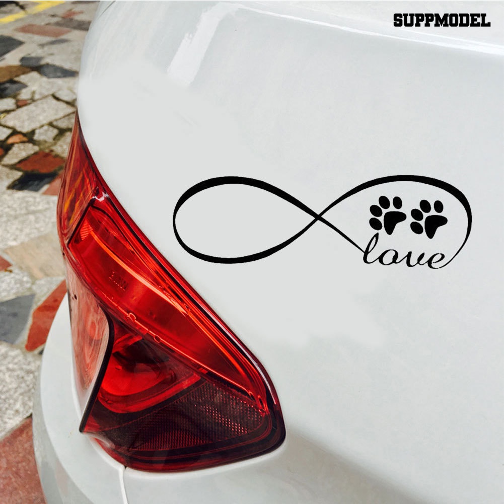 Stiker Reflektif Motif Jejak Kaki Anjing Infinity Untuk Dekorasi Mobil