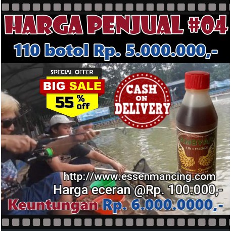Harga Penjual #04 - Essen Lele, Essen Ikan Mas, Essen Patin, Essen Bawal 100ml