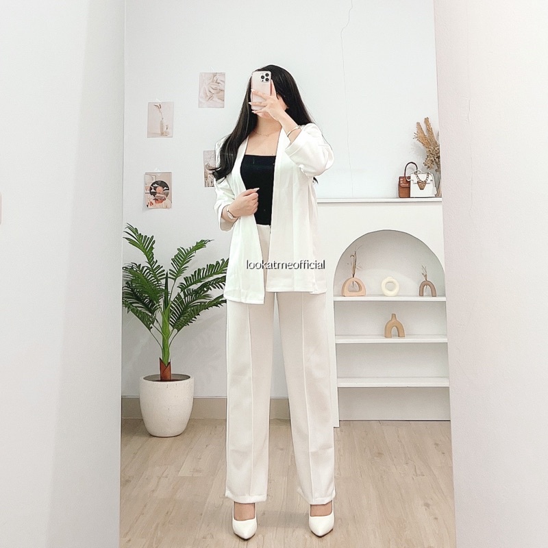 lookatmeofficial • Loui 2in1 Set Blazer + Pants Bahan Scuba Premium