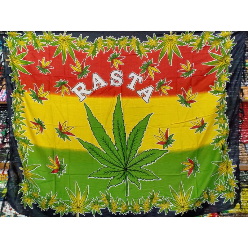 kain pantai bob marley sarong selendang syal reggae rasta slank-leaf