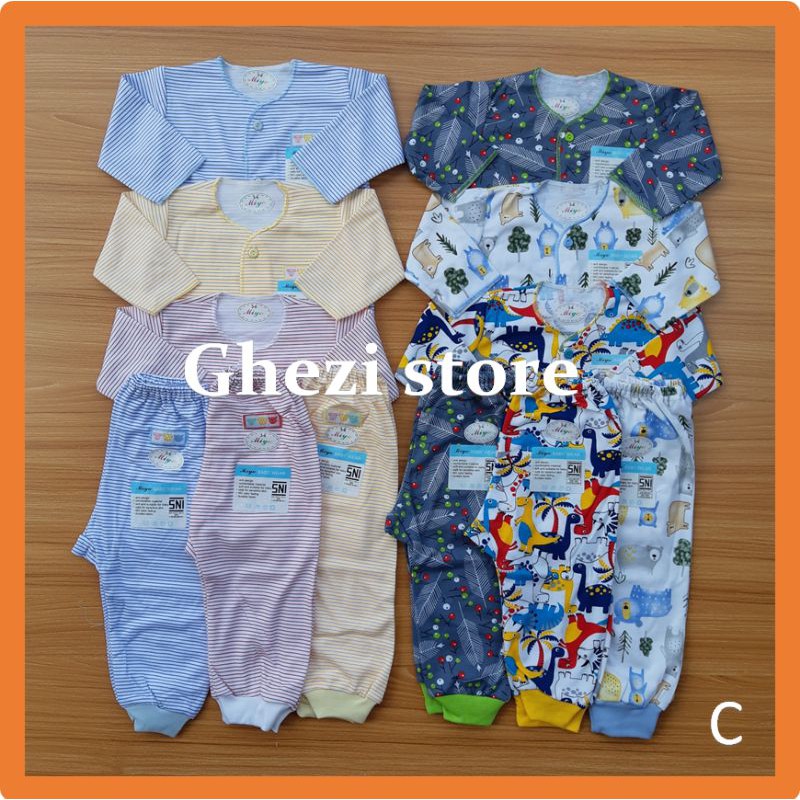 LIBBY SETELAN MIX 3 STEL BAJU BAYI LENGAN PANJANG CELANA PANJANG MOTIF SABLON SERIES BER SNI