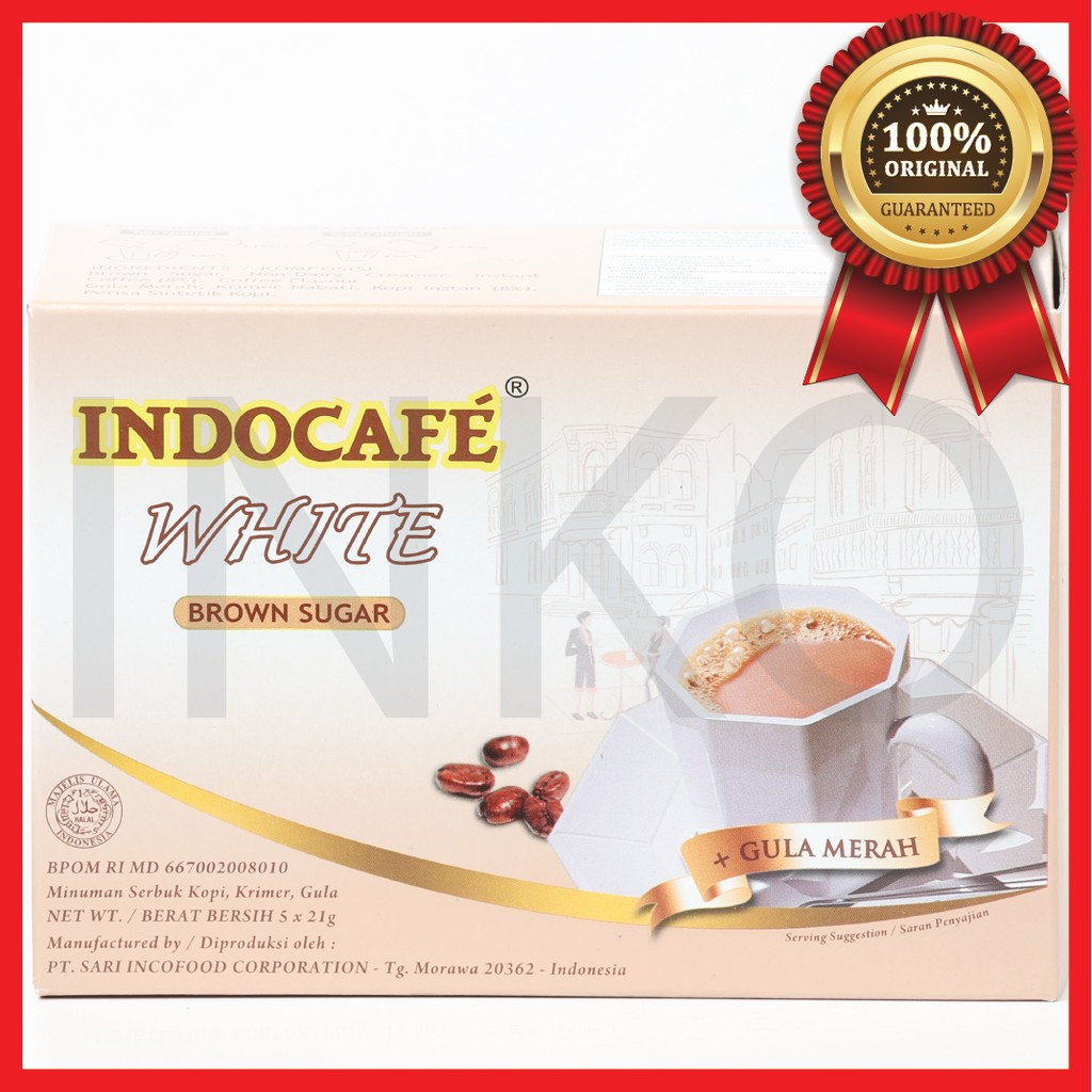 

INDOCAFE WHITE BROWN SUGAR GULA MERAH KOTAK 5X21GR