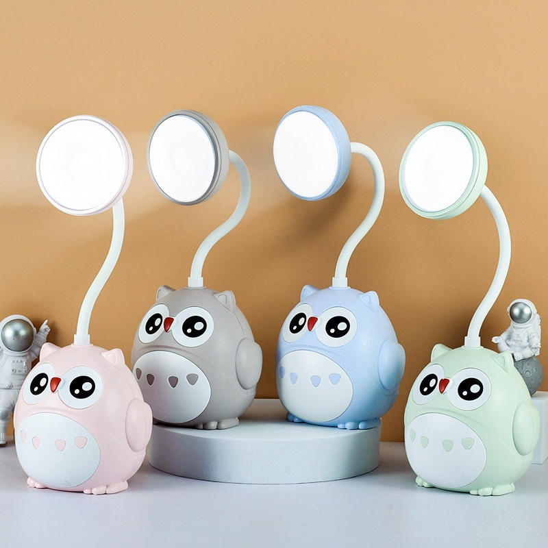 LAMPU BELAJAR LAMPU MEJA LED / LAMPU BACA PEN HOLDER / LAMPU BELAJAR USB CHARGE / KADO ANAK LUCU MOTIF KUCING OWL