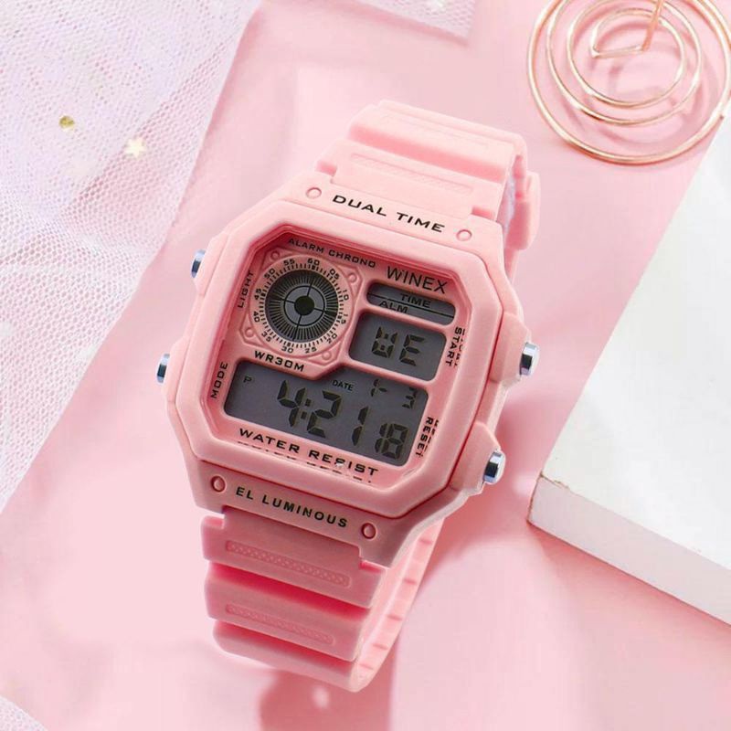 JAM TANGAN WANITA DIGITAL ANTI AIR FREE BOX