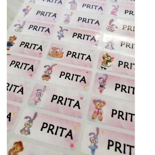 

Terbaik! Disney Rabbit Stella Lou Bunny Kelinci Stiker Label Nama Anti Air Sticker Custom Waterproof Name Sticker !!