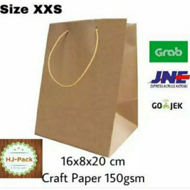 

Paper bag polos / tas kertas tali coklot / goodie bax tas shopping uk xxs @50 pcs tas