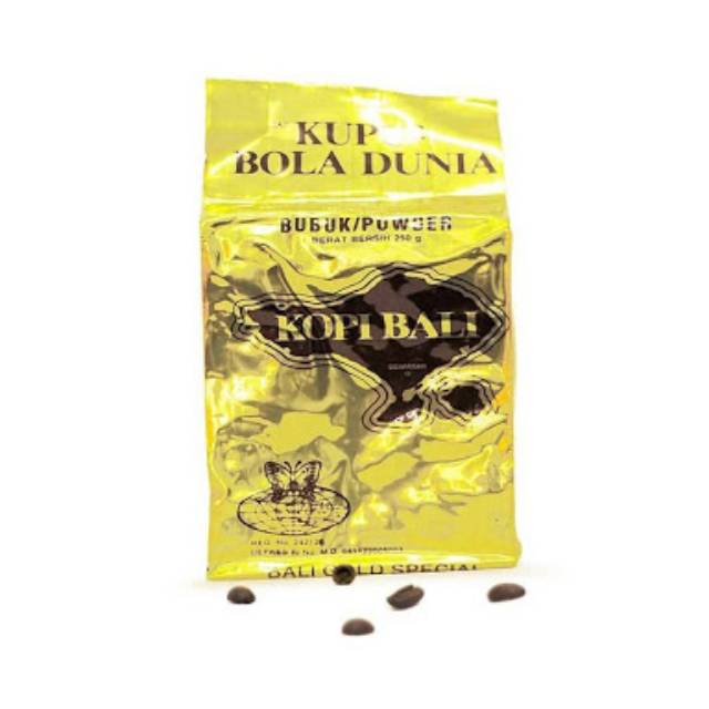 

Kopi Bubuk Kupu-kupu Bola Dunia Bali Gold 250 gr