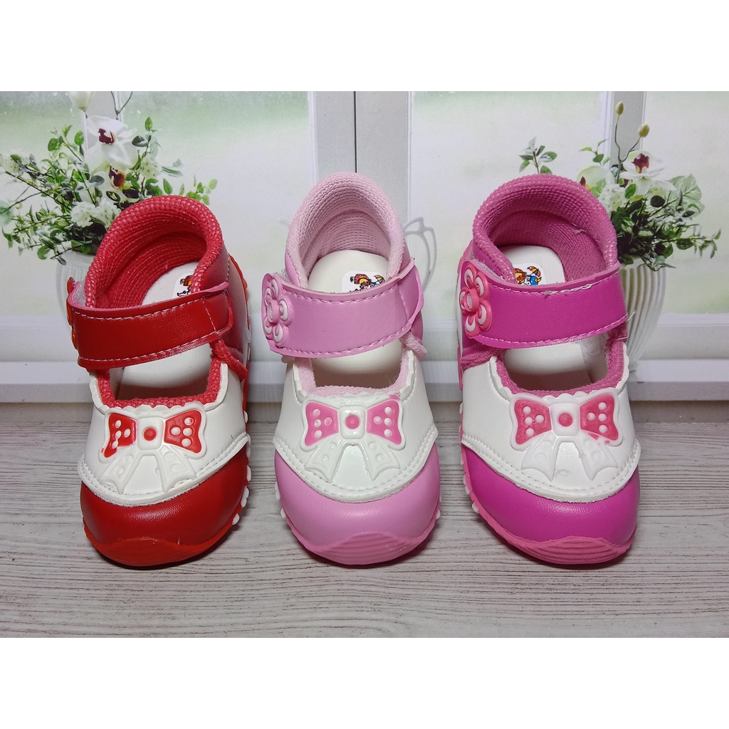 Sepatu Anak Perempuan Usia 1 -3 Tahun/Sepatu Anak Balita Murah/sepatu bunyi cit cit - motip pita-3