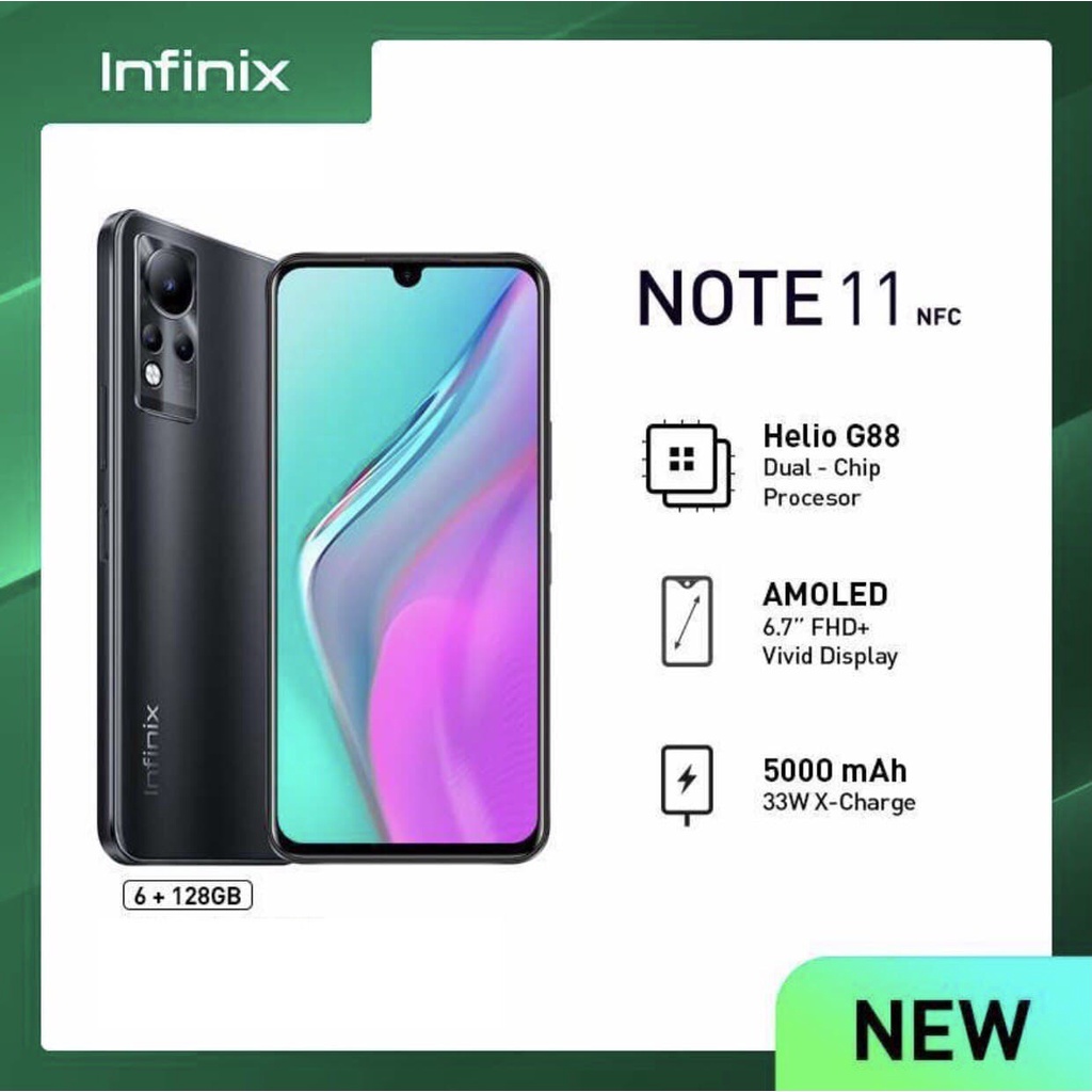 Infinix Note 11 NFC [6GB+128GB] MediaTek Helio G88 - 50MP Triple Camera - NFC - 6.7