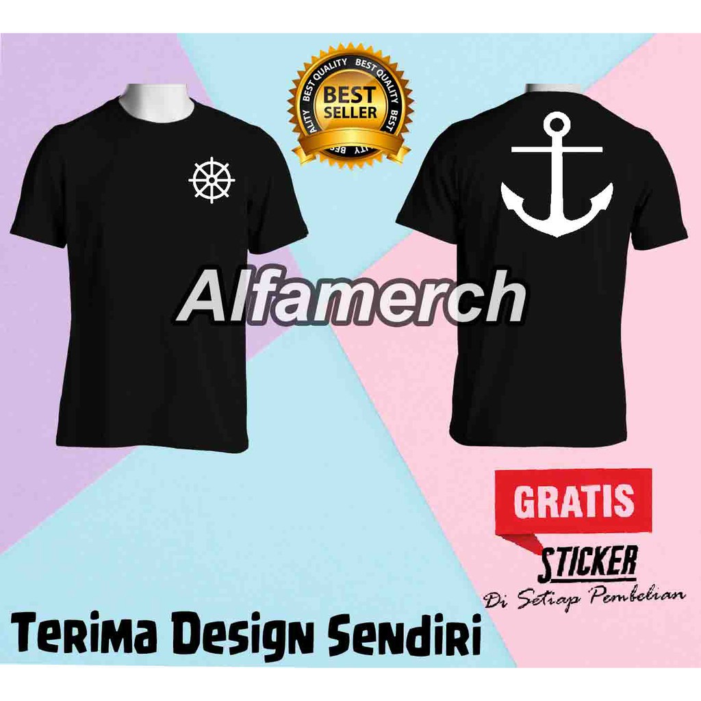 Baju Kaos T shirt Tshirt Pendek JANGKAR PELAUT ANCHOR LAUT Distro Murah Keren Pria Wanita