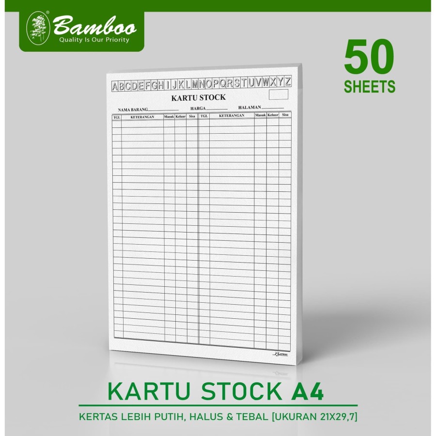 

bundle Bamboo Kartu Stock / Stock Card ukuran A4 [100 Sheets]