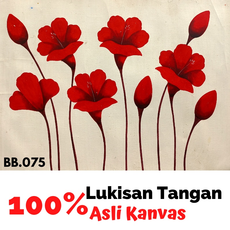 Lukisan Dinding Bunga Dekorasi Rumah Ruang Tamu Lukisan Kanvas Asli Pajangan Dinding Ruang Tamu