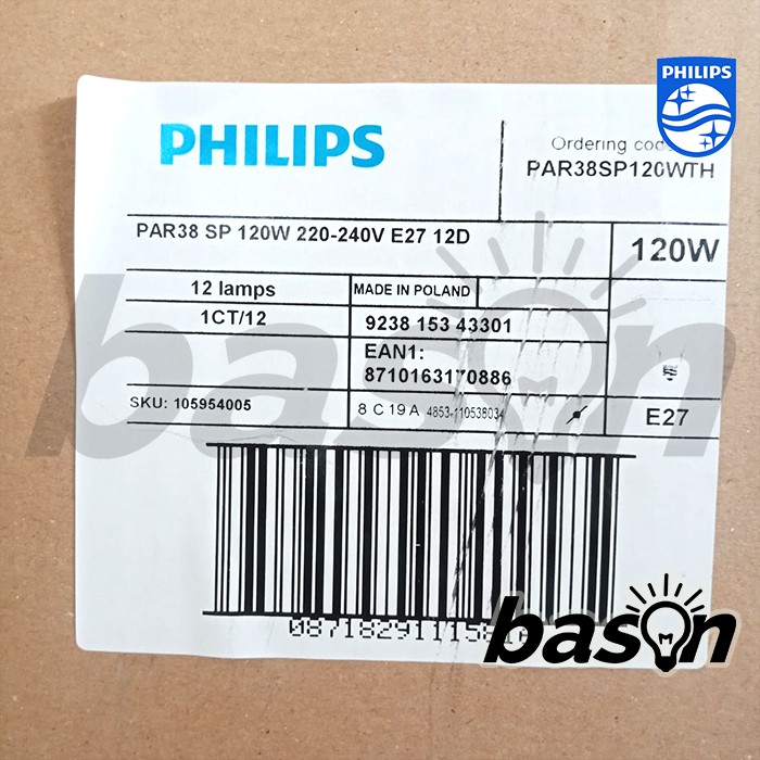 PHILIPS PAR38 EU Spot 120W E27 220-240V 12D SPOT | Lampu Sorot