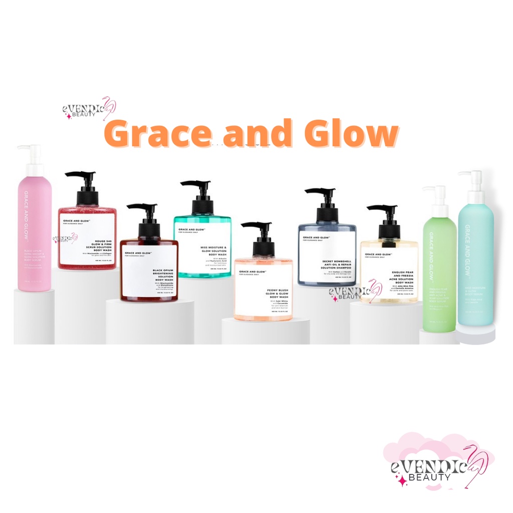 BPOM Grace and Glow Black Opium Brightening - English Pear &amp; Freesia Anti Acne Body Wash - Body Scrub - Sabun mandi - Deodorant - Acne Truffle - TRAVEL BODY WASH - SUN BODY SERUM [[GRACE AND GLOW]