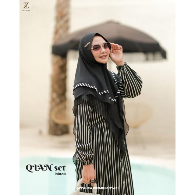 Baju Gamis Syari Wanita Perempuan  Qian Set By Azzahra Premium